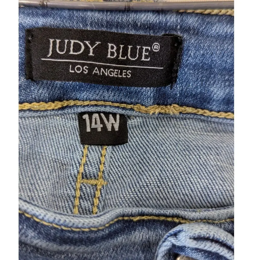 Judy Blue Mid Rise Straight Fit Women's Denim Jeans Sz 14W - Picture 5 of 15